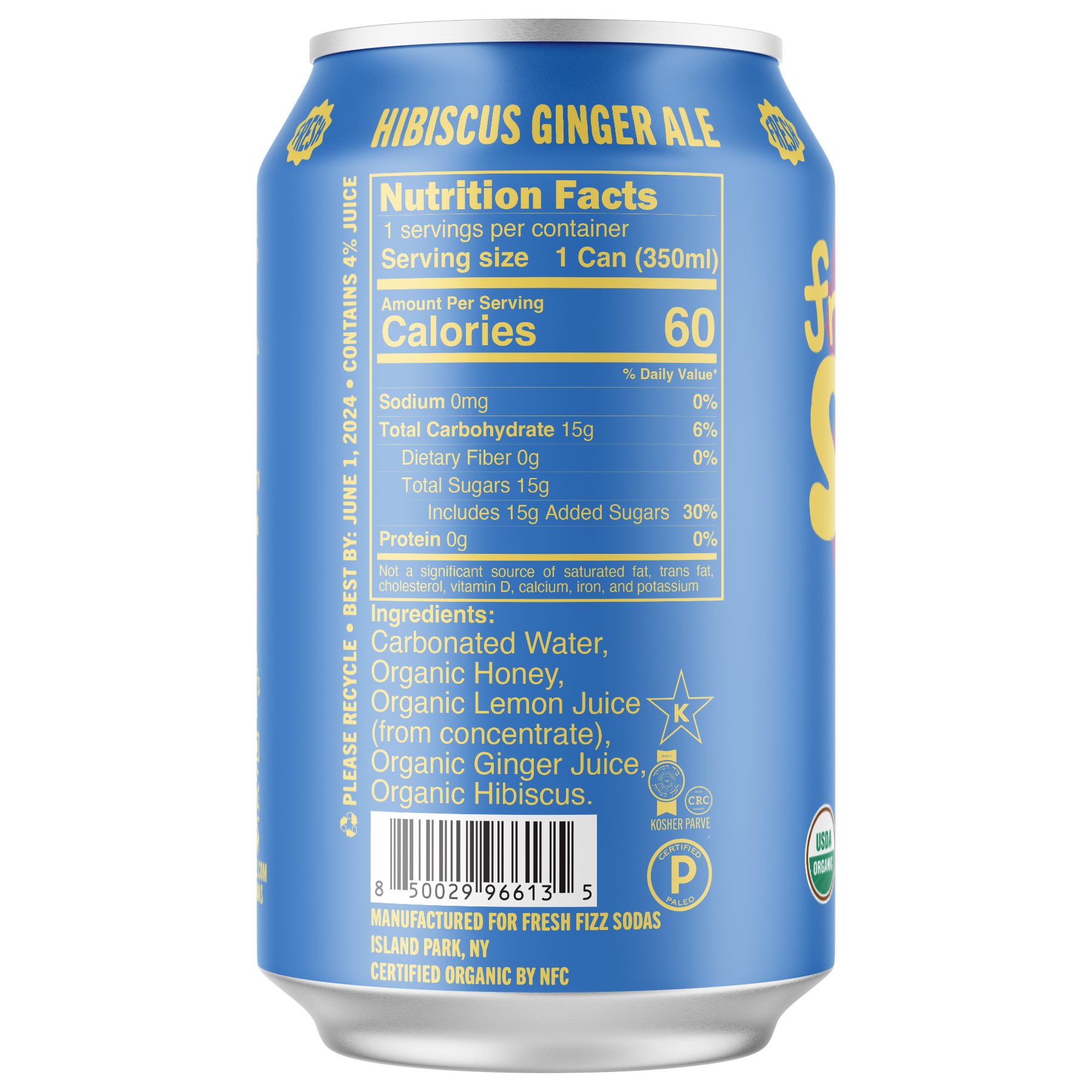 Fresh Fizz Hibiscus Ginger Ale - Natural Soda (12-Pack) – NeighborsCo.com